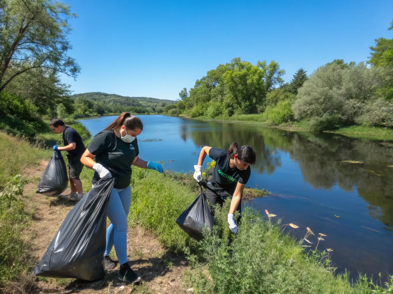 An image showing community members participating in a local cleanup initiative, emphasizing environmental responsibility.
