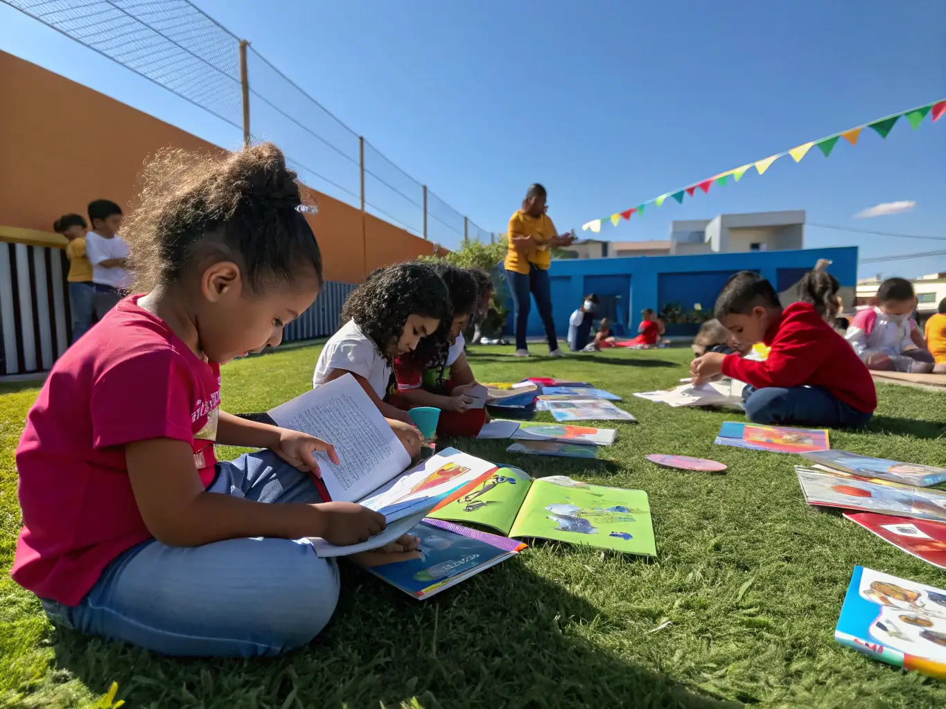 A photograph of children participating in an educational workshop during a summer program, highlighting youth engagement.